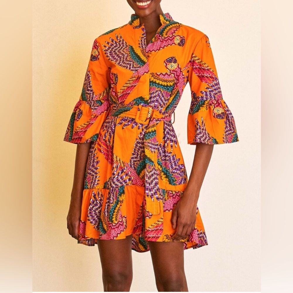 Farm Rio Beaded Macaws Mini Dress size S